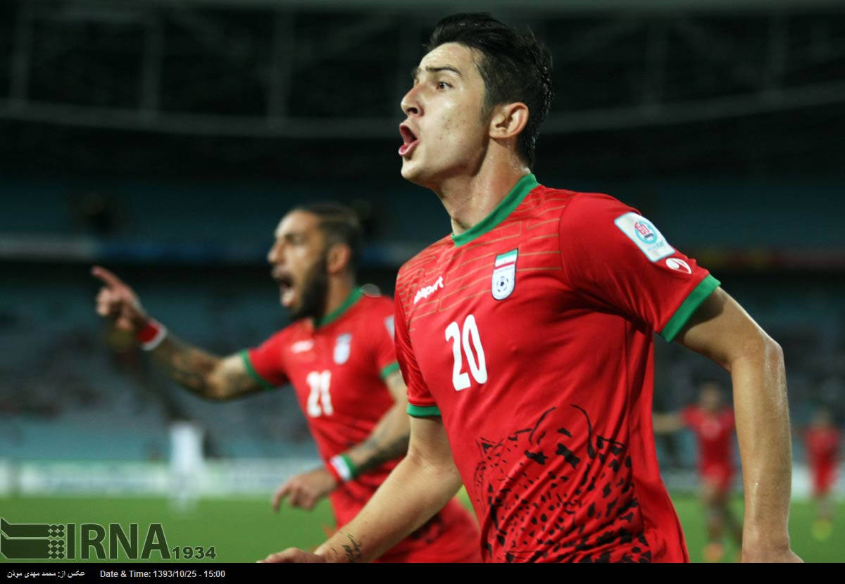 Nazionale Di Calcio Iraniana Azmoun E Noorollahi Sfondo