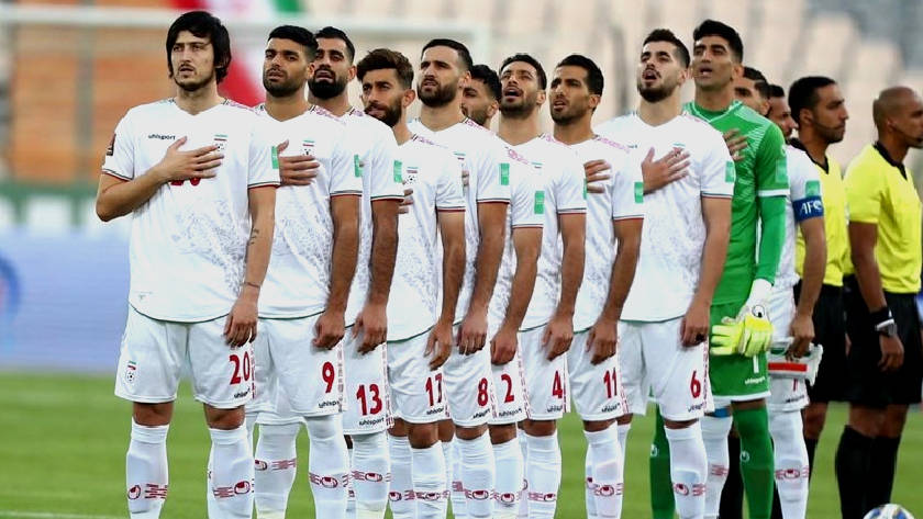 Iran National Football Team Singing National Anthem Picture