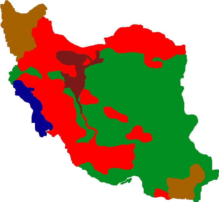 Iran Political Map Color Coded PNG
