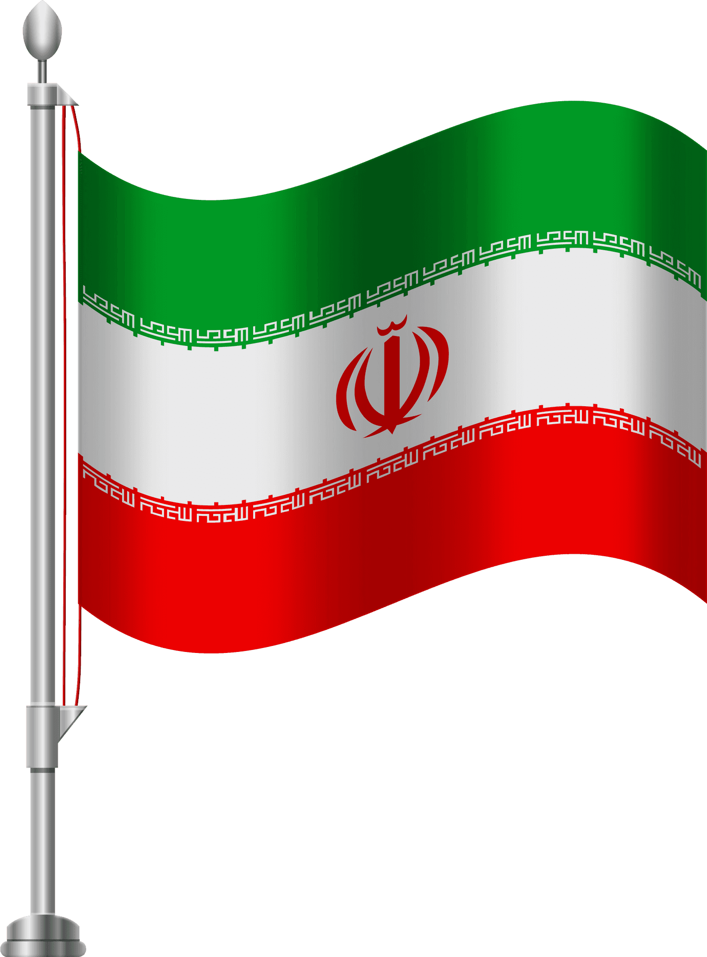 Iranian National Flagon Pole PNG