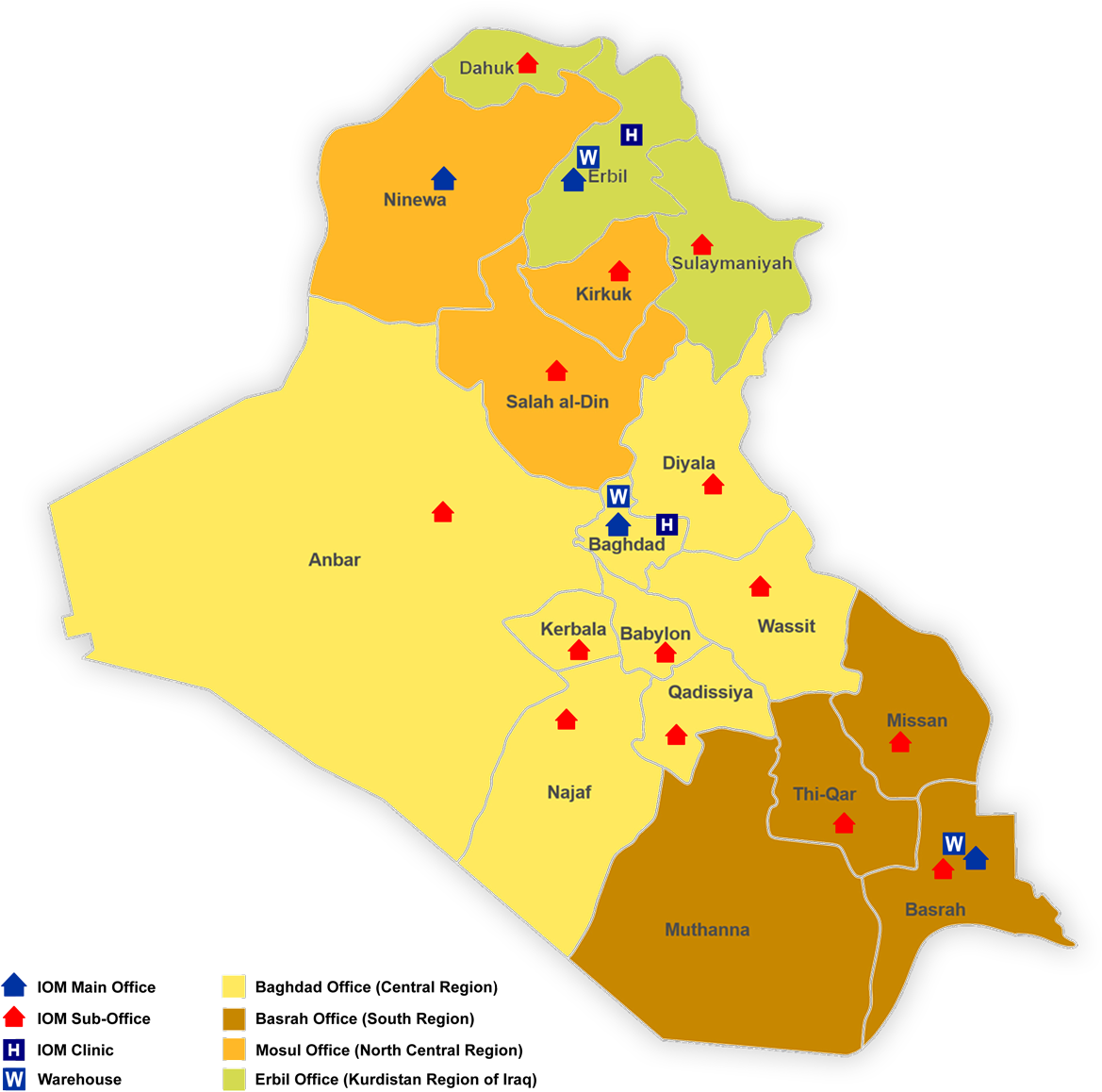 Iraq Administrative Divisionsand Organizational Locations Map PNG