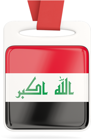 Iraq Flag Keychain Design PNG