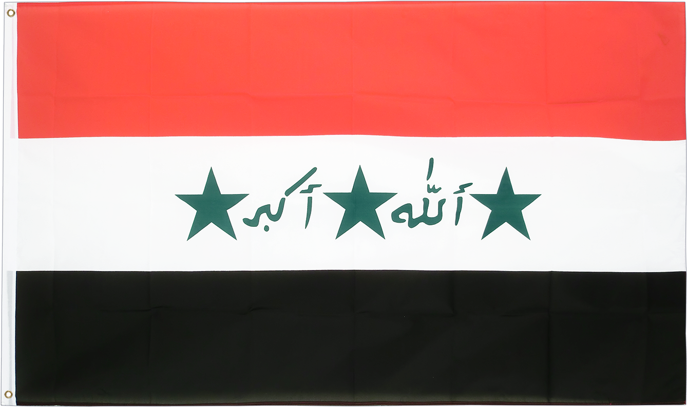 Iraq Flag Three Stars Script PNG