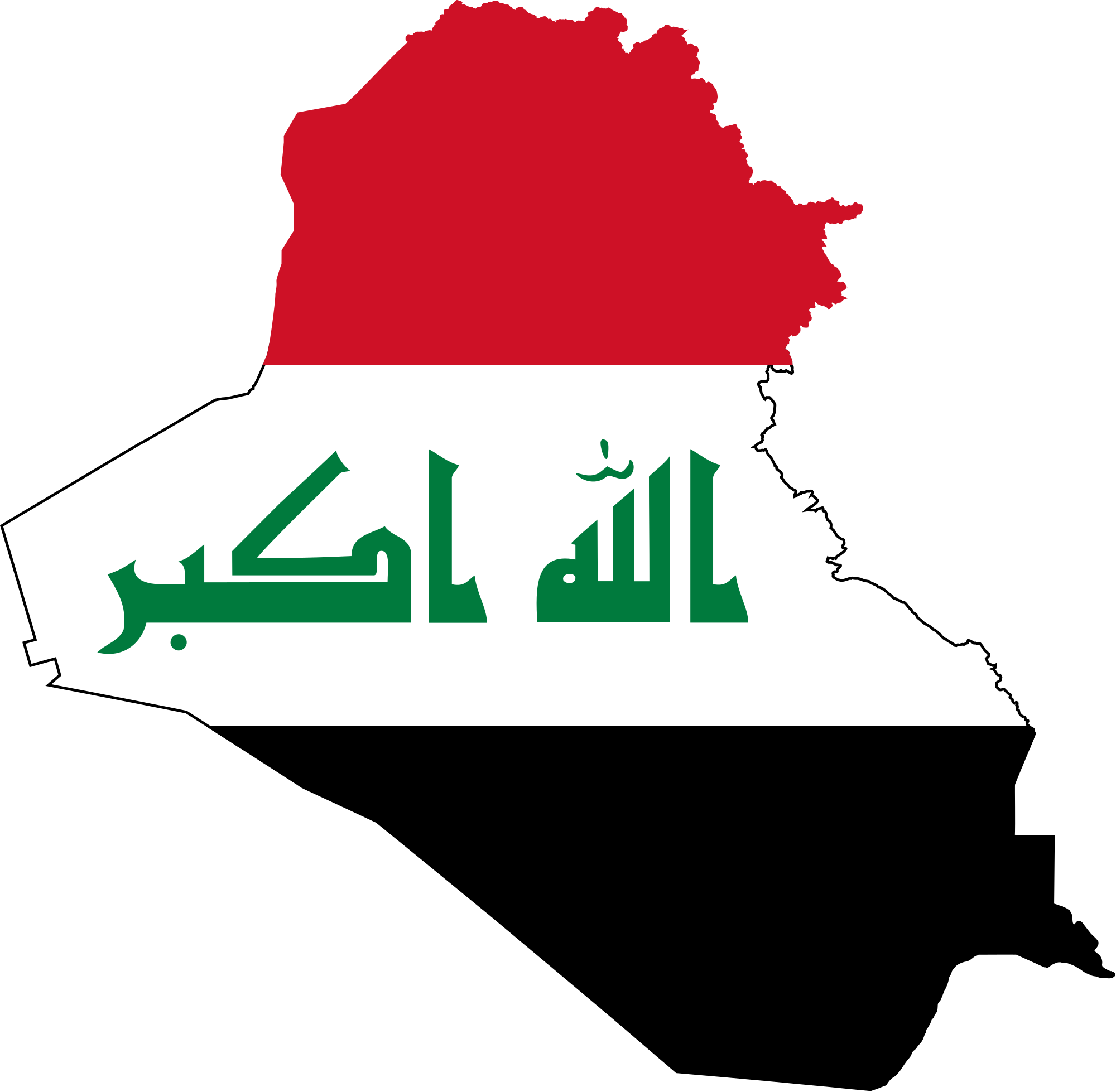 Iraq Mapwith Flag Graphic PNG