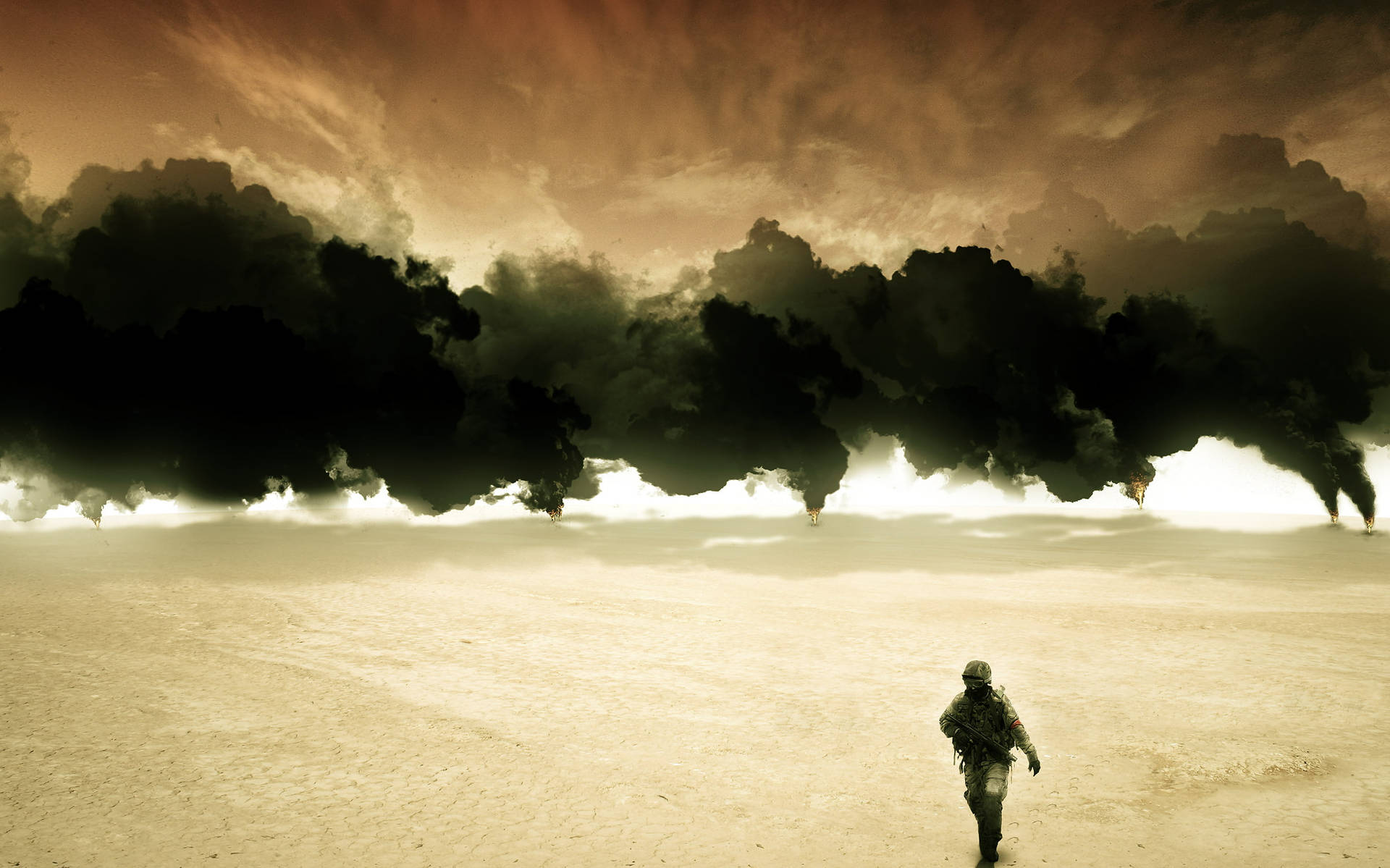 Iraq War Digital Painting Wallpaper
