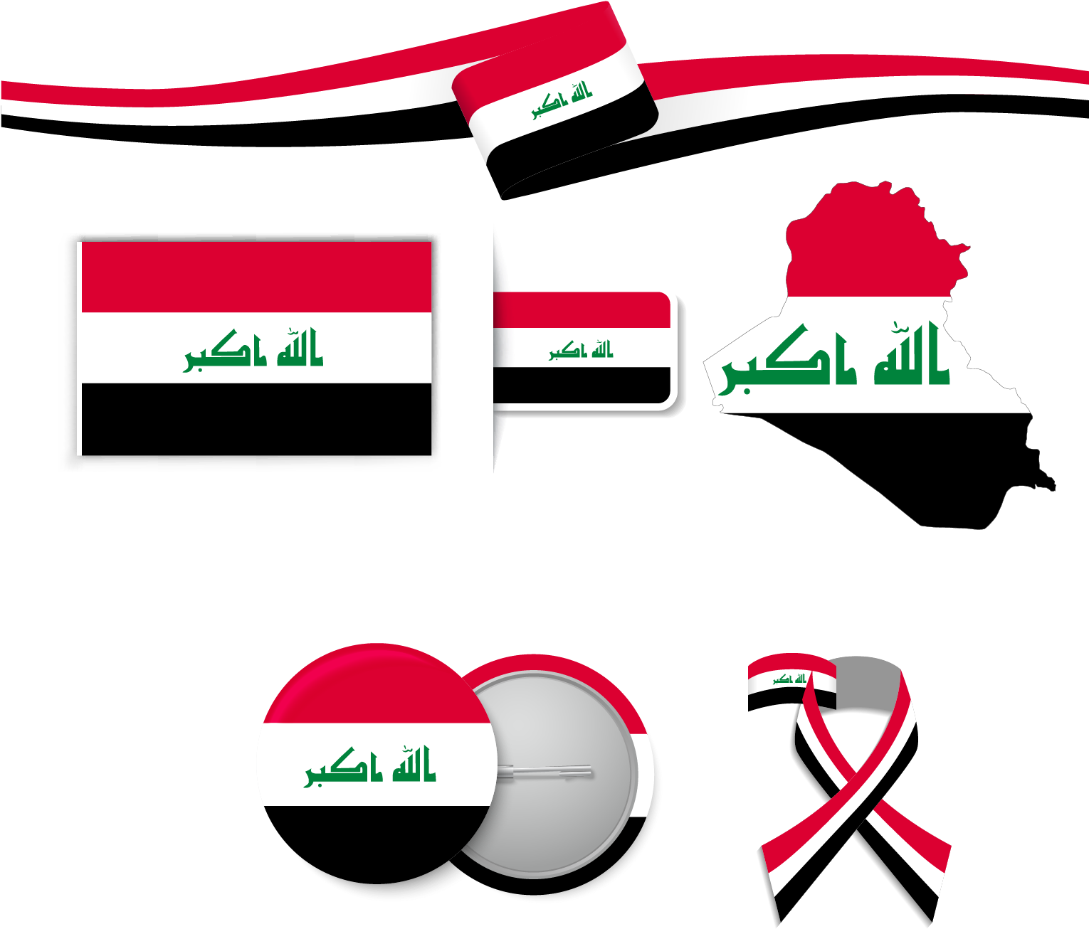 Iraqi Flag Design Elements PNG