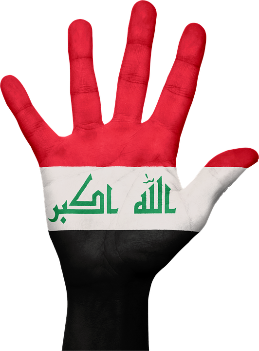 Iraqi Flag Painted Hand PNG