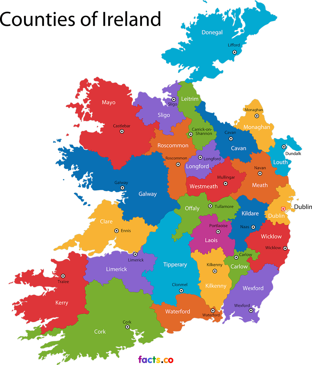 Ireland Counties Map PNG