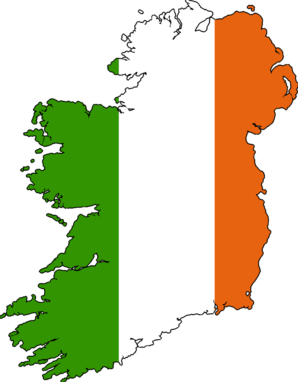 Ireland Flag Map Illustration PNG