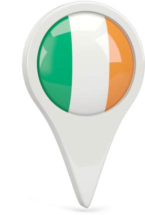 Ireland Flag Map Pin PNG