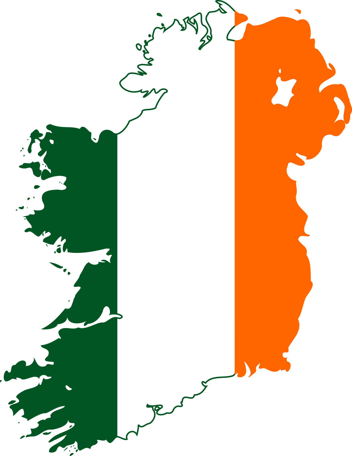 Ireland Flag Map PNG