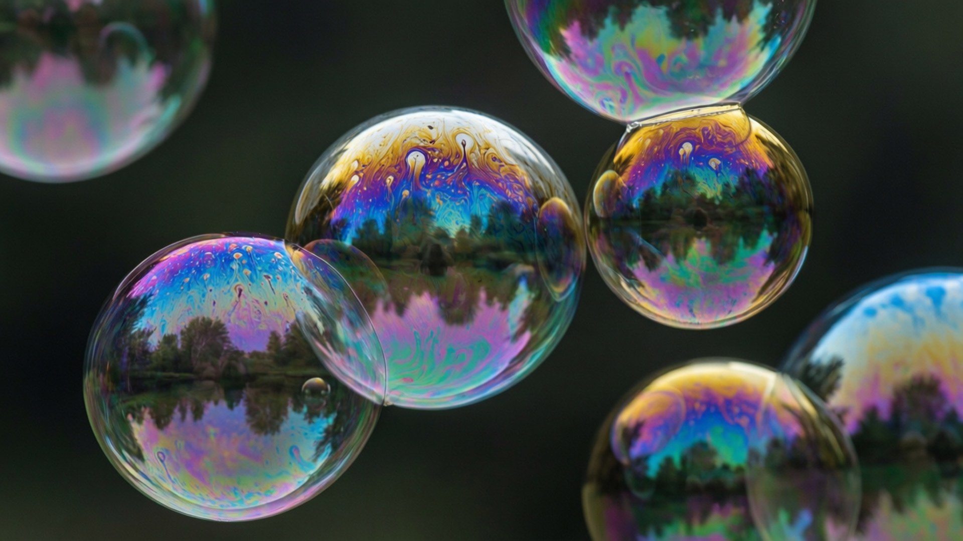 Iridescent 4D Bubbles Wallpaper