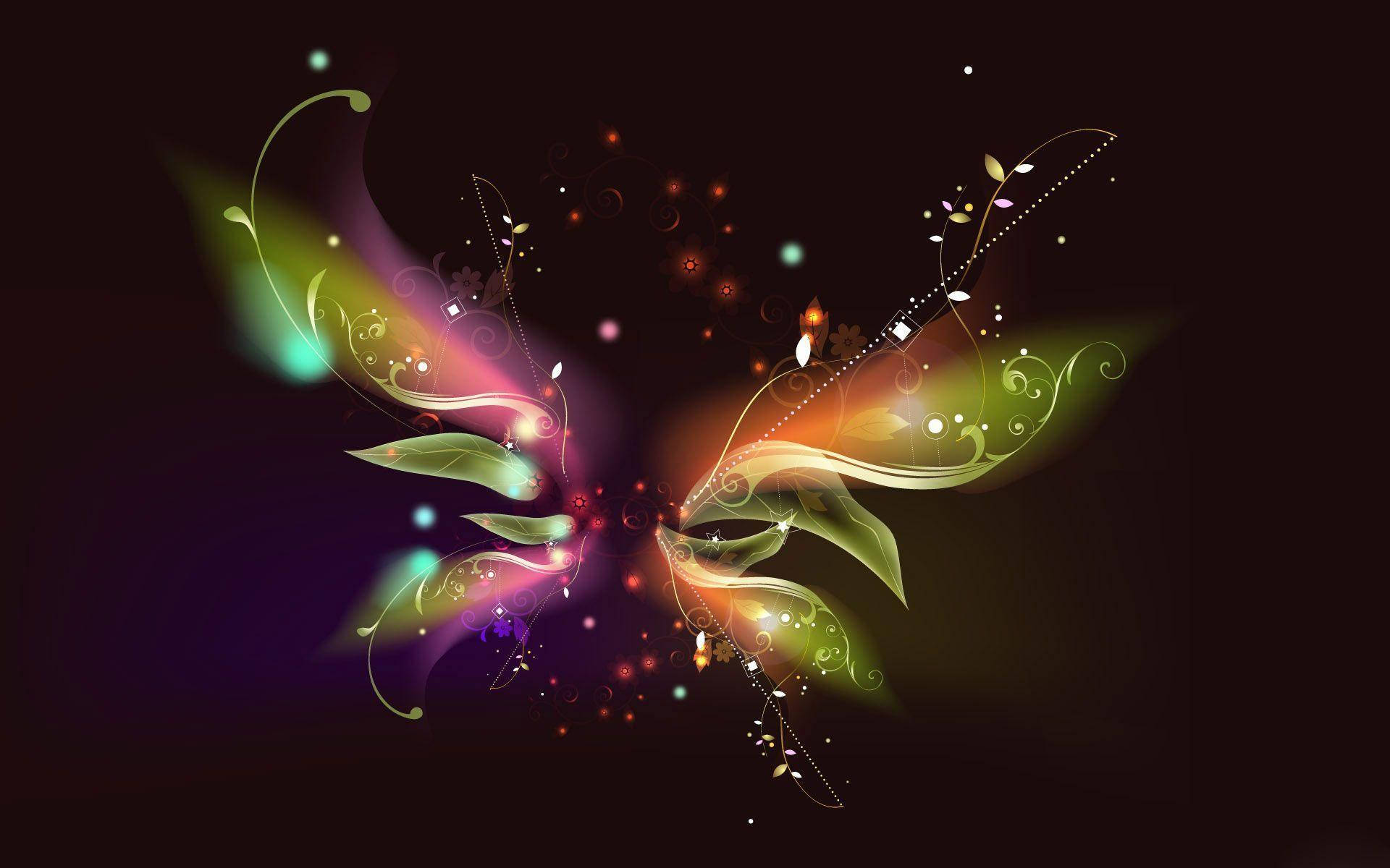 Iridescent Abstract Night Butterfly Wallpaper