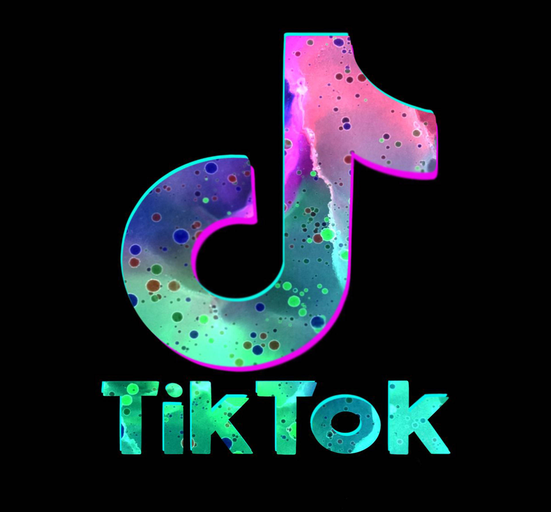 Iridescent Abstract TikTok Logo Wallpaper