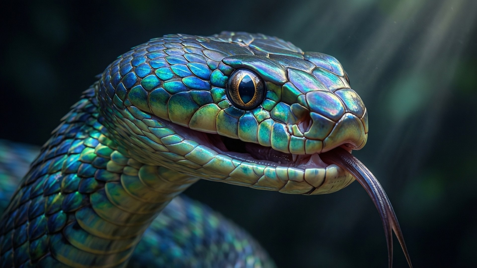 Iridescent Cobra Coiled Wallpapers