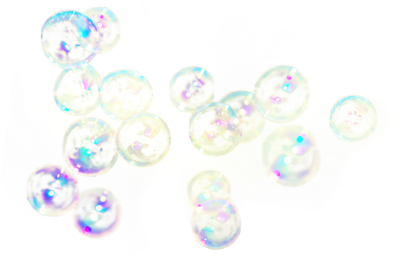 Iridescent Soap Bubbles Cluster PNG