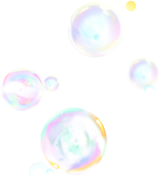 Iridescent Soap Bubbles Floating PNG