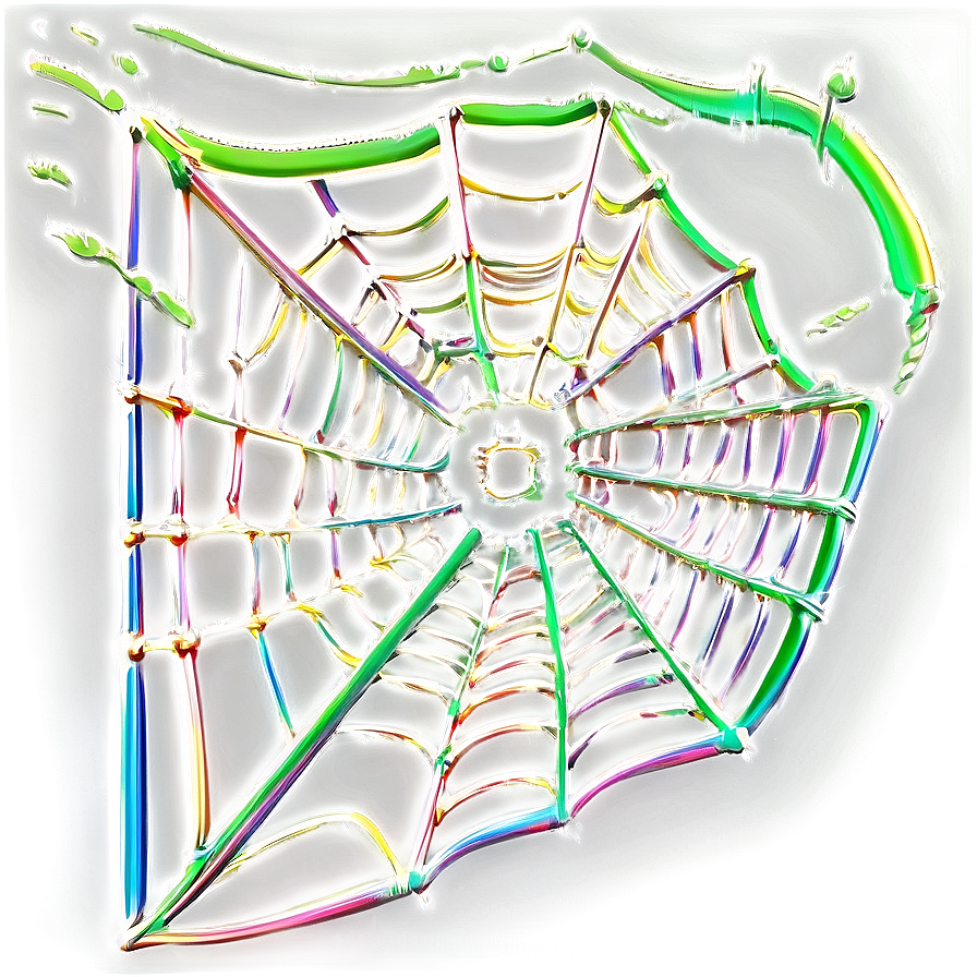 Iridescent Spider Web Art PNG