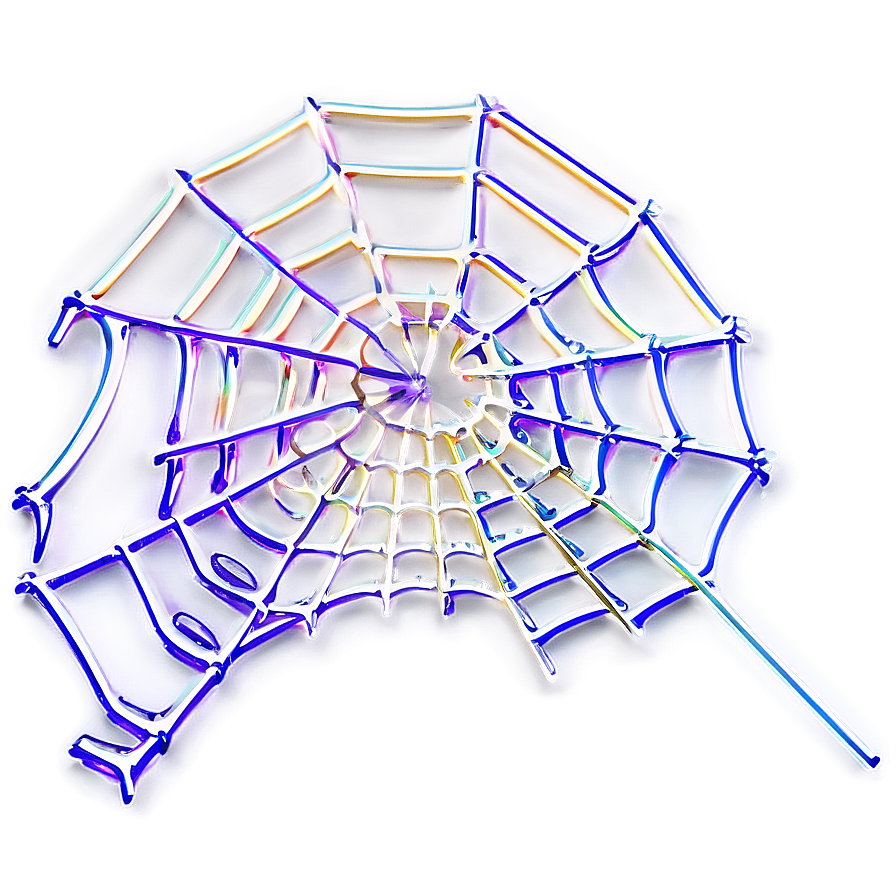 Iridescent Spider Web Art PNG