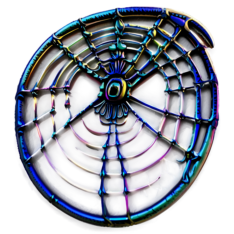 Iridescent Spider Web Art PNG