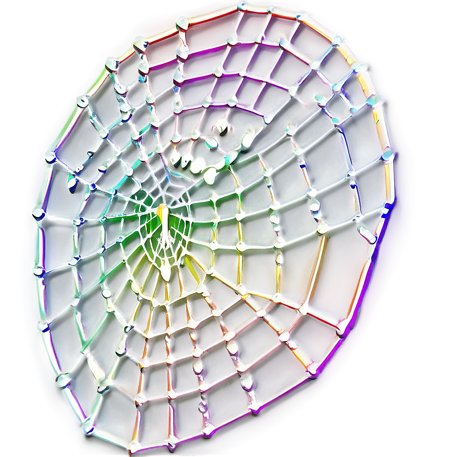 Iridescent Spider Web Art PNG