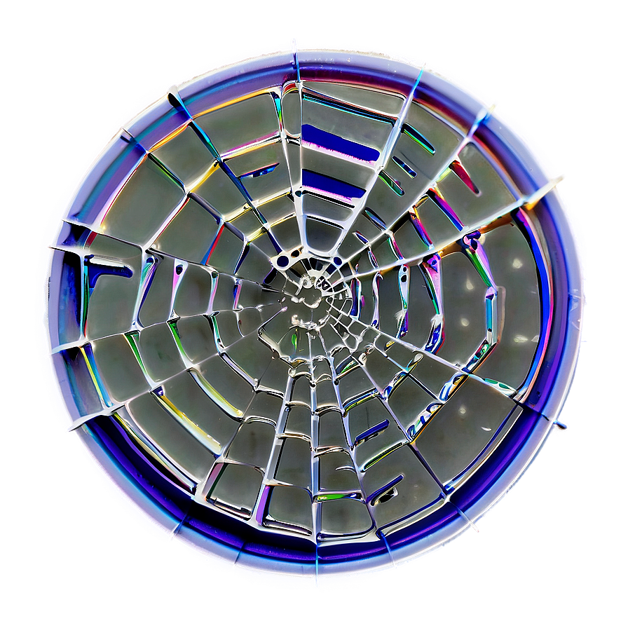 Iridescent Spider Web Artistry PNG