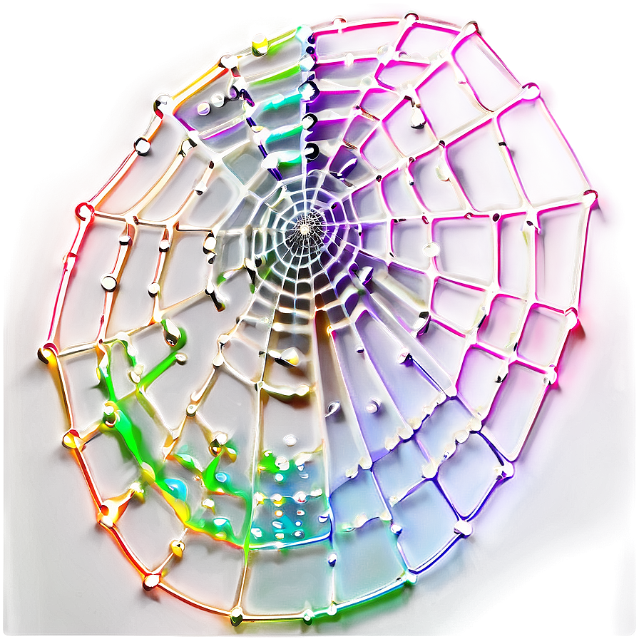 Iridescent Spider Web Artwork PNG