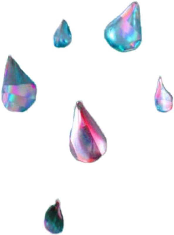 Iridescent Teardrops Floating PNG