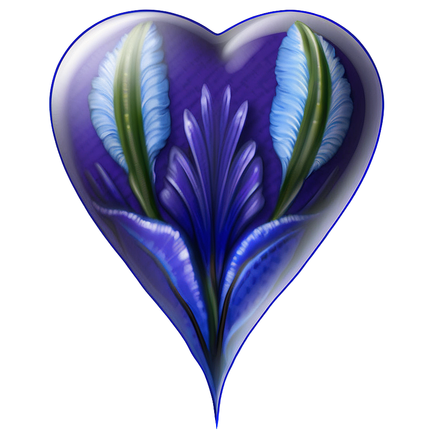 Iris Blue Heart Icon Png 06272024 PNG