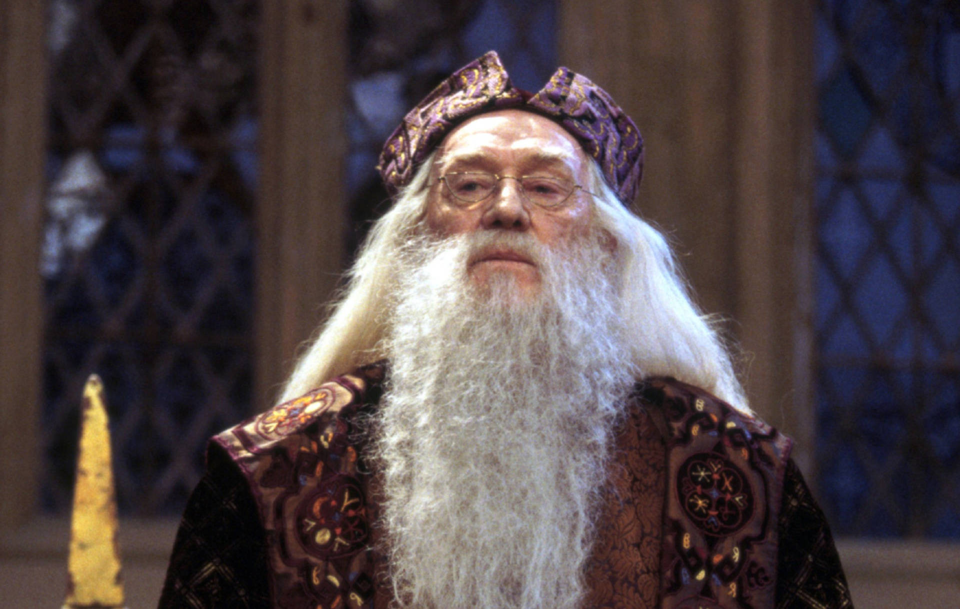 Irish Actor Richard Harris As Professor Albus Dumbledore Wallpaper