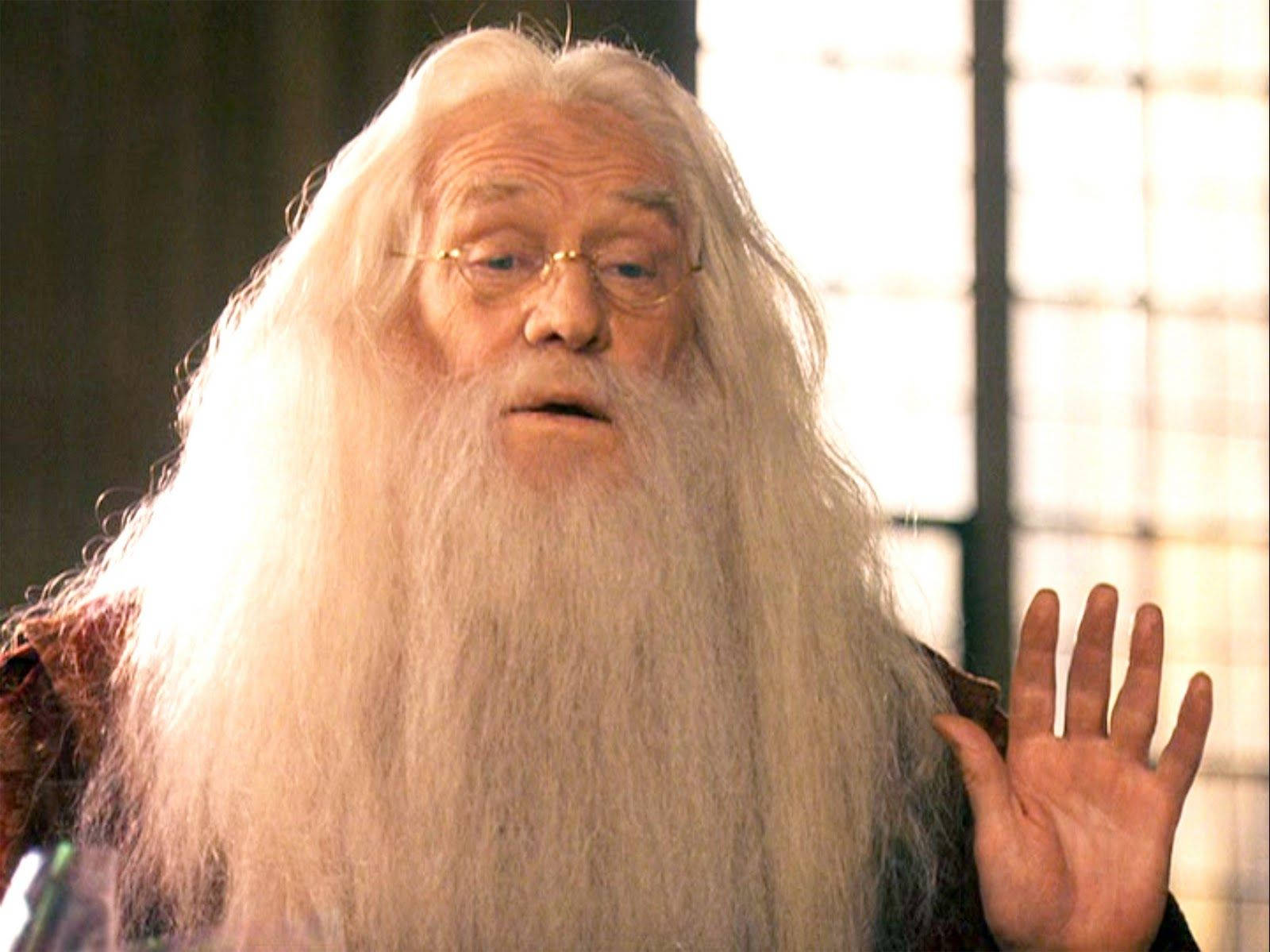 Irish Actor Richard Harris As Professor Dumbledore Wallpaper