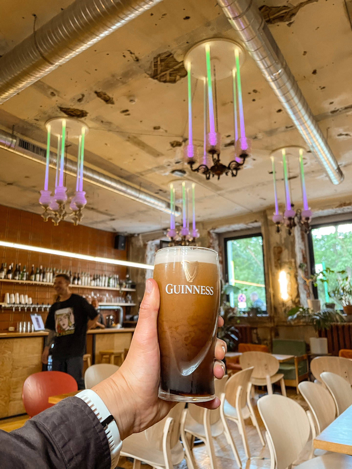 Irländskttorrt Stout Guinness Ölglas. Wallpaper