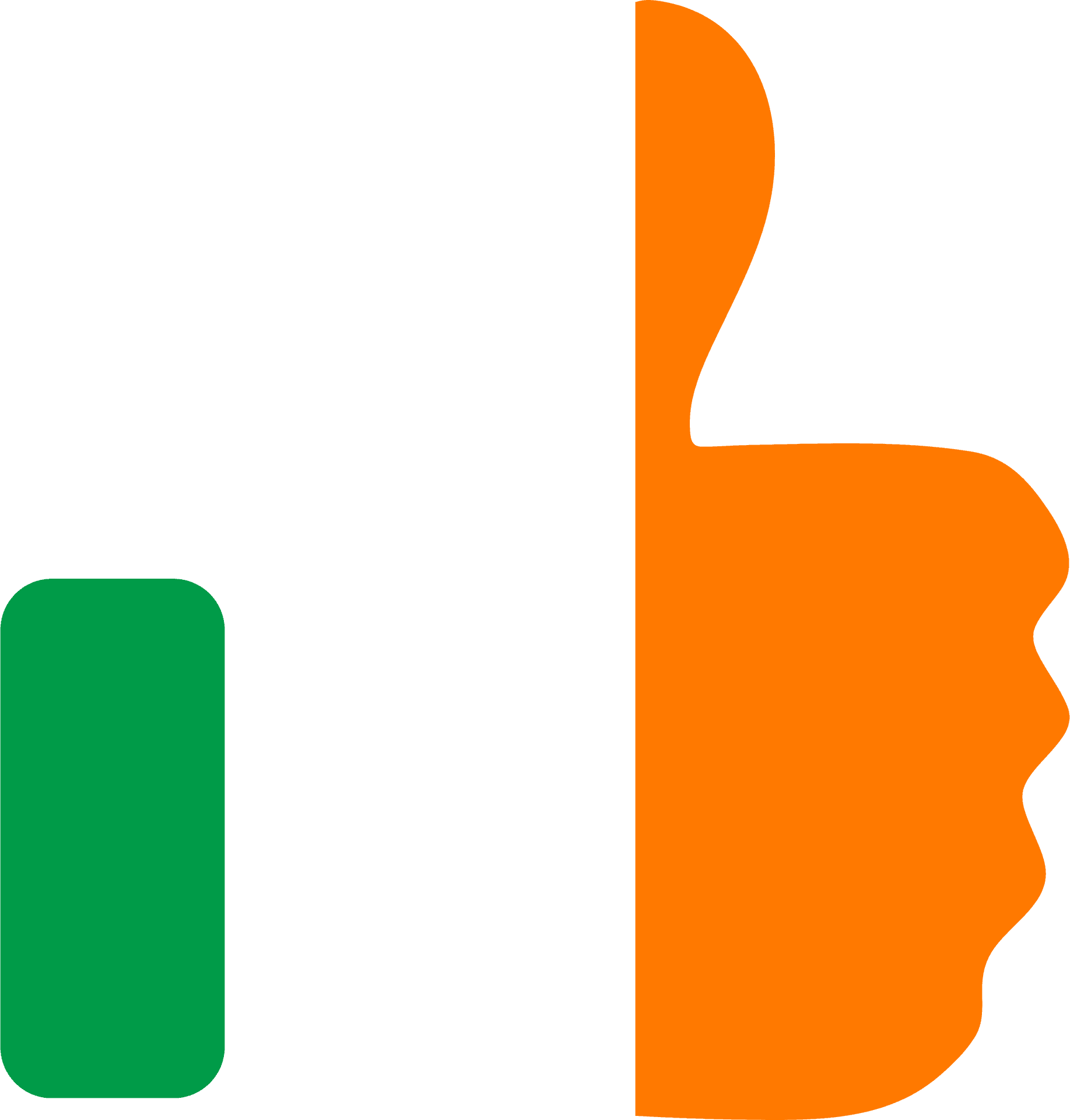 Irish Thumbs Up Flag Graphic PNG