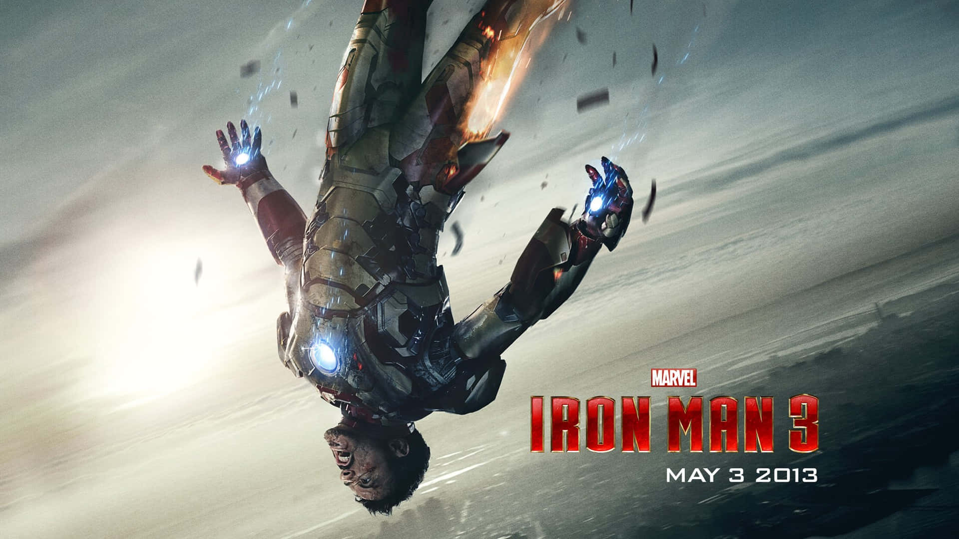 Robert Downey Jr as Iron Man in Iron Man 3 Wallpaper