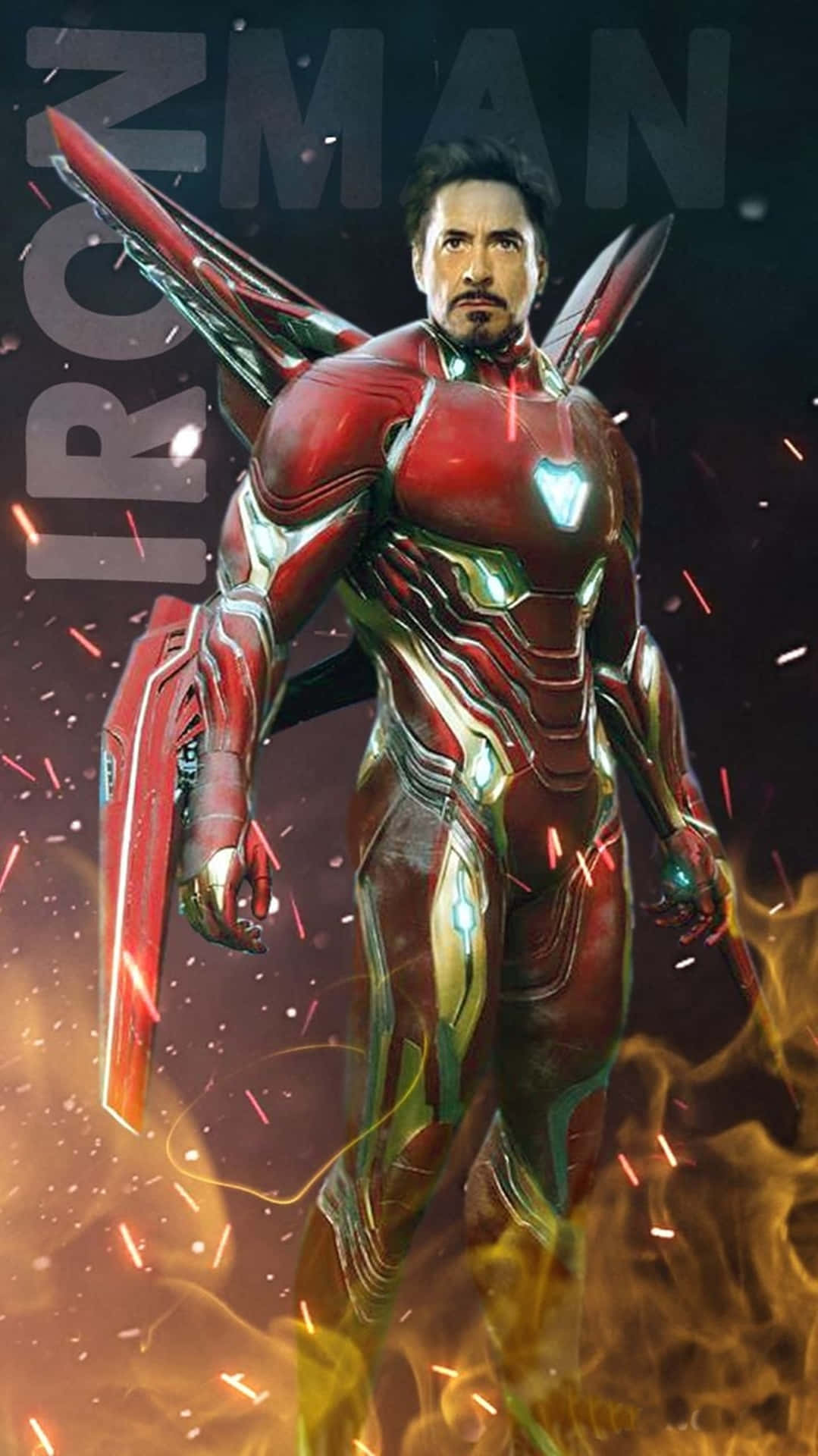Ladensie Das Ikonische Iron Man Superheld-hintergrundbild Direkt Auf Ihr Mobiltelefon Herunter! Wallpaper