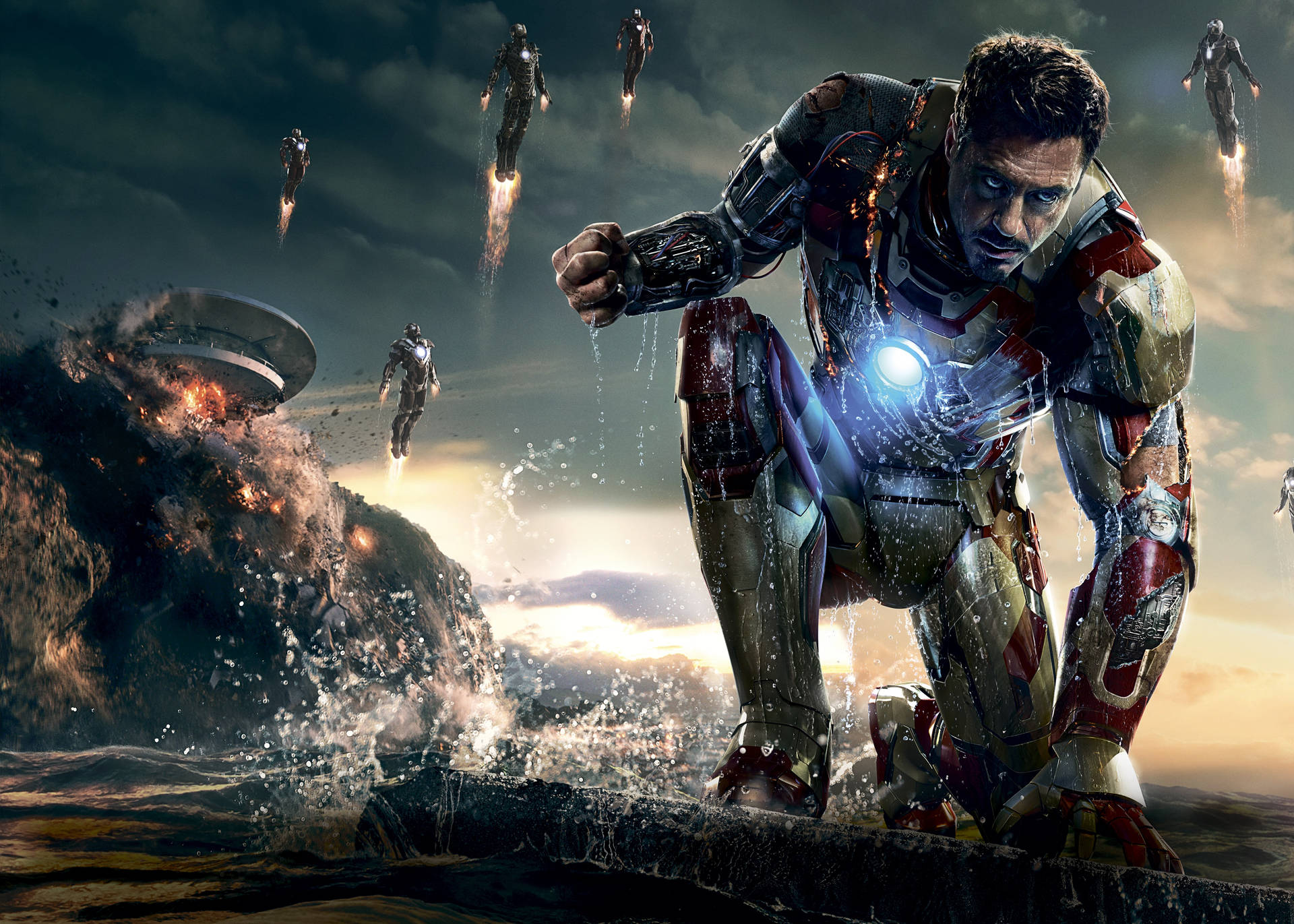 Arte Dell'oceano Di Iron Man 4k Sfondo