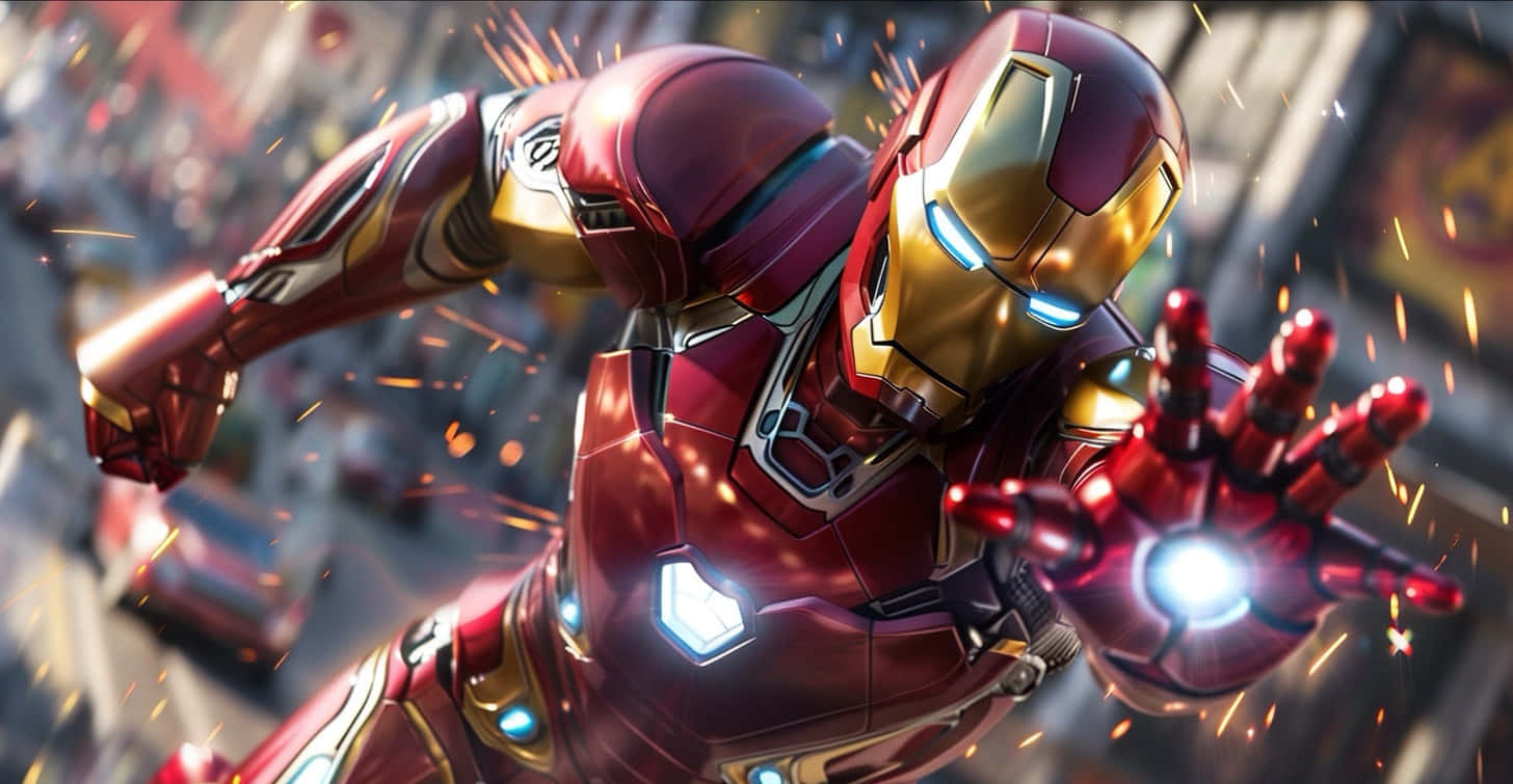 Iron Man Actie Houding Achtergrond