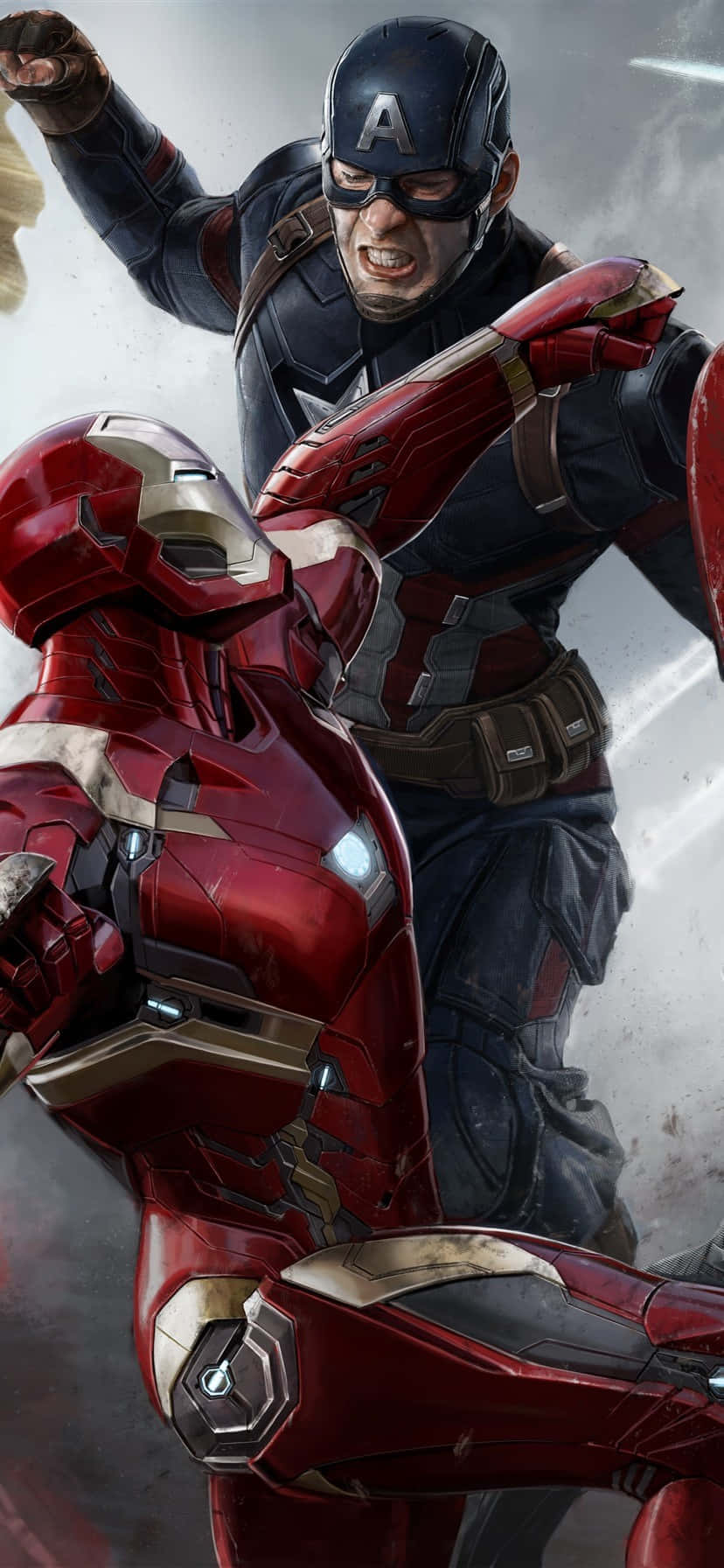 Iron_ Man_and_ Captain_ America_in_ Action Wallpaper