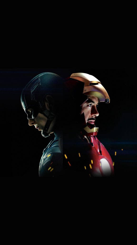 Wallpaperiron Man Och Captain America Iphone-bakgrundsbild Wallpaper