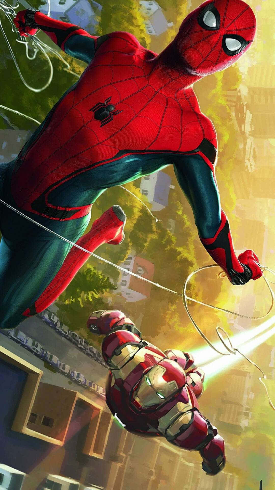 Marvel's Dynamic Duo - Iron Man and Spider-Man Wallpaper