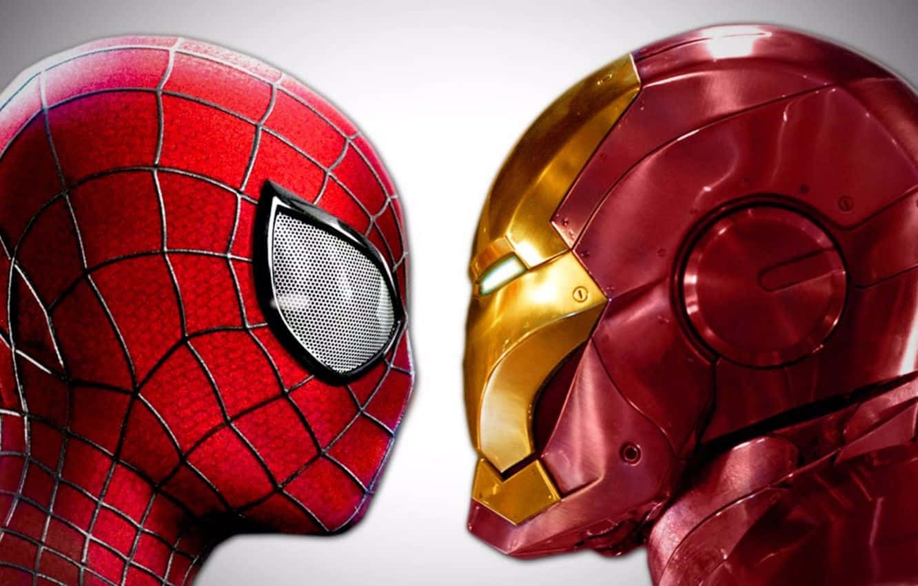"Two heroes stand united — Iron Man and Spider-Man!" Wallpaper