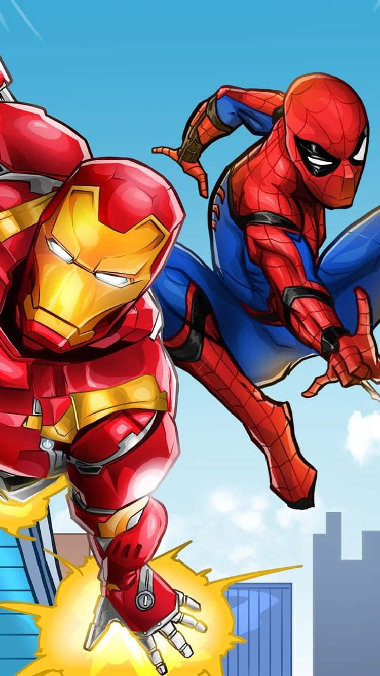 Two superheroes join forces Wallpaper