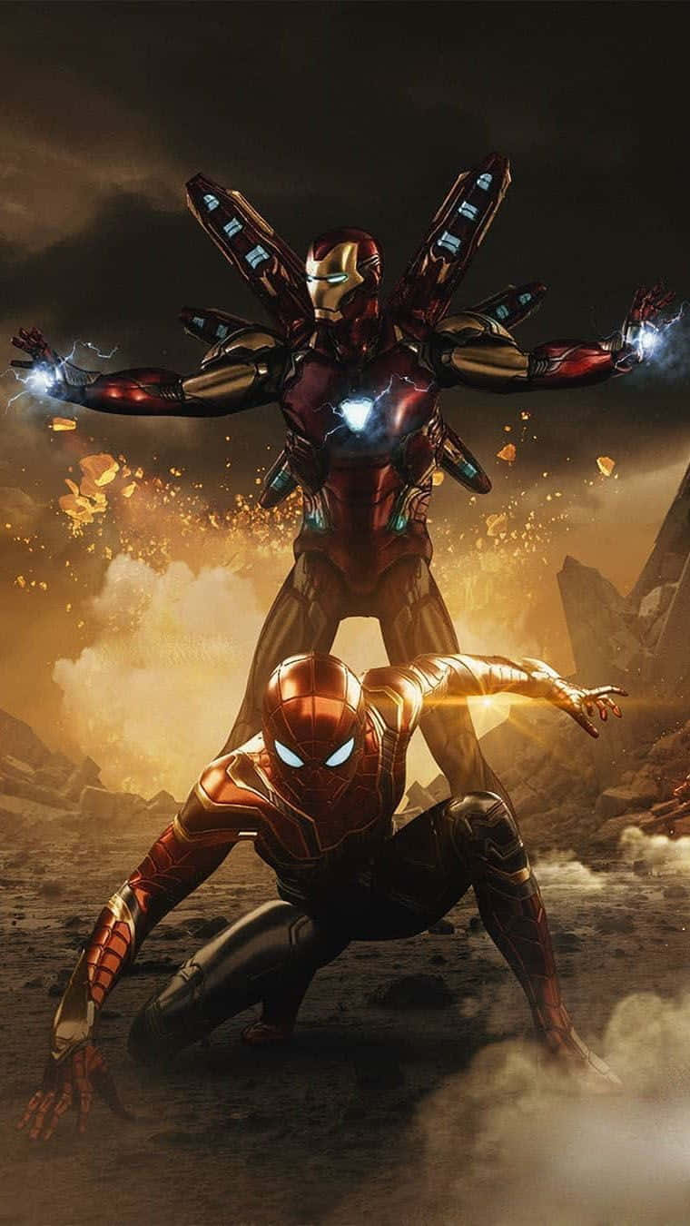"Iron Man and Spider-Man: Heroes united" Wallpaper