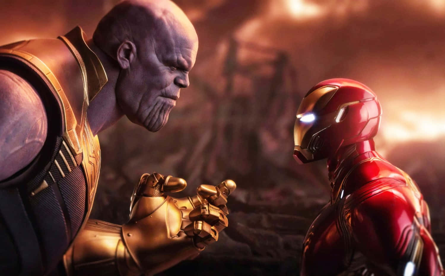 Battle between Iron Man and Thanos Wallpaper