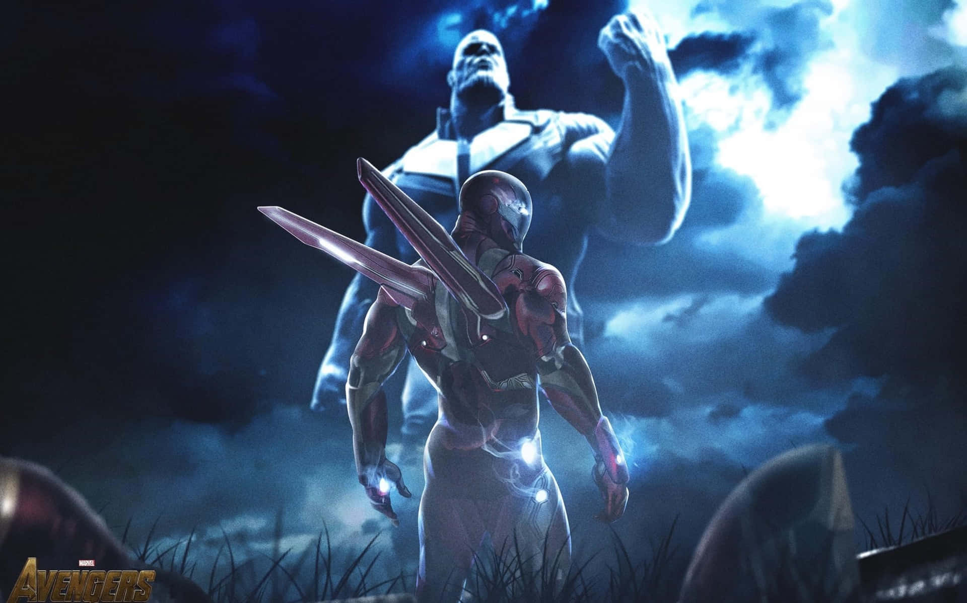 Iron Man and Thanos Prepare for Battle Wallpaper