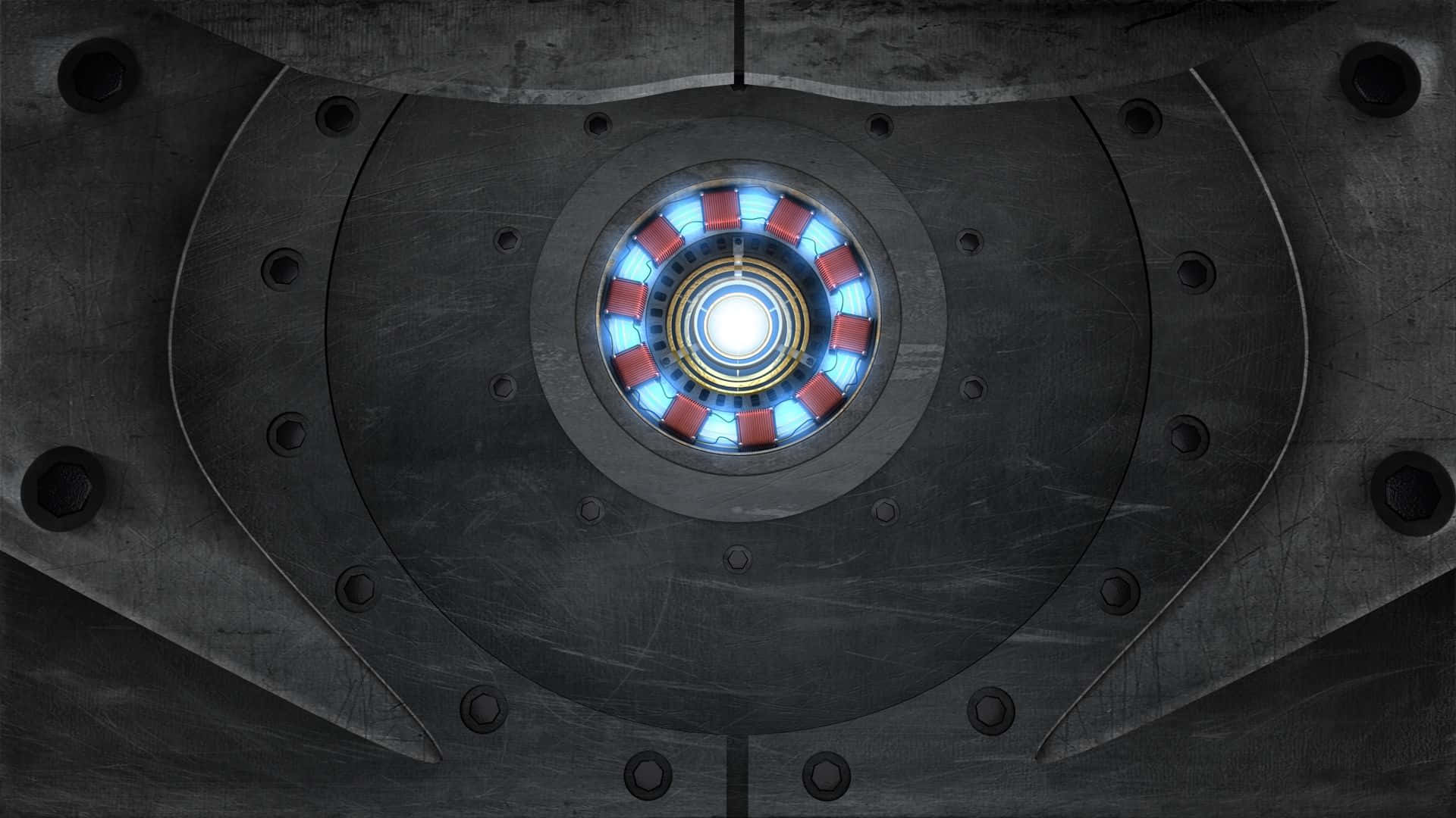 The glowing Arc Reactor from the Iron Man suit. Wallpaper