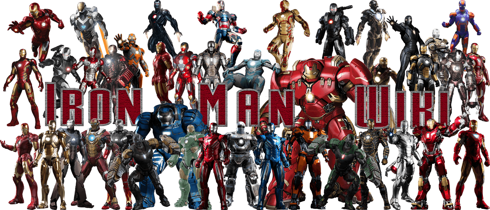 Iron Man Armor Suits Collection PNG