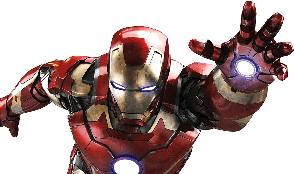 Iron Man Armored Hero Pose PNG