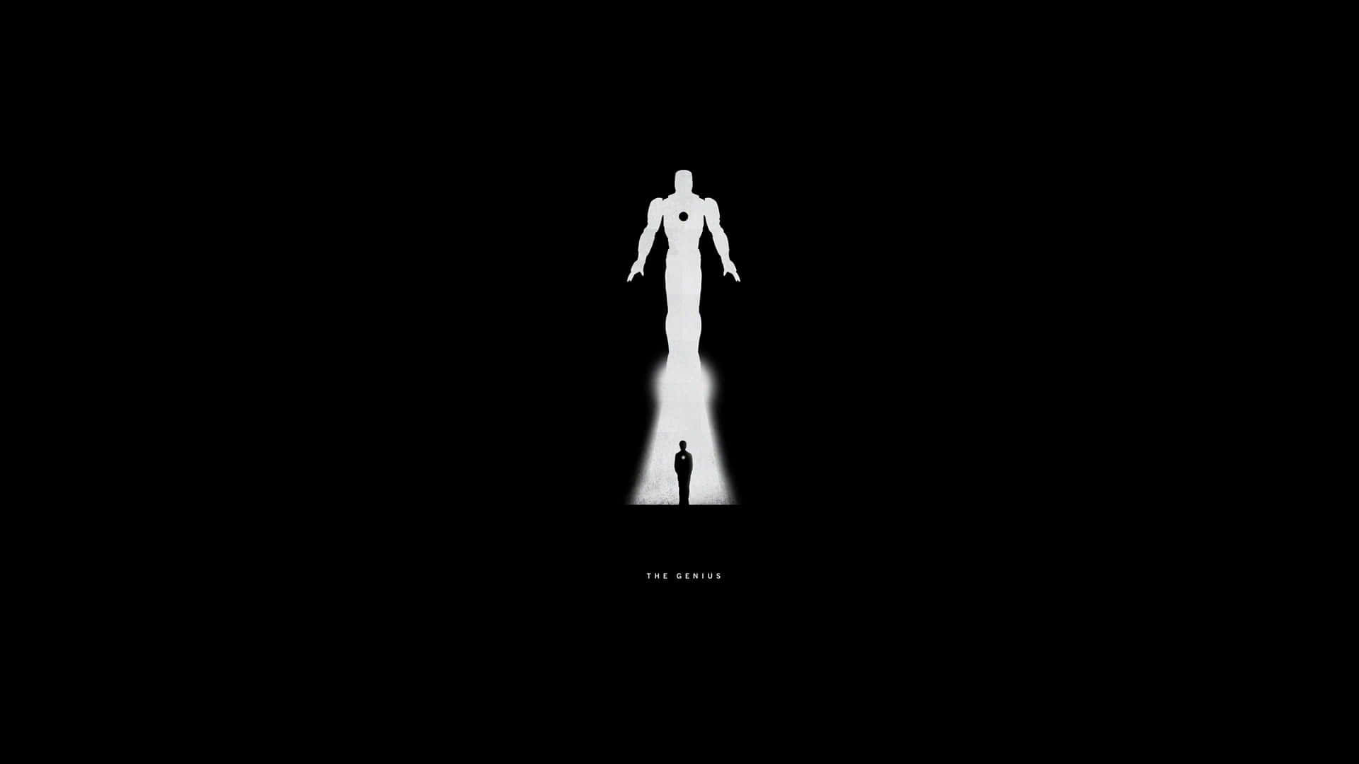 Iron Man in Black and White Wallpaper