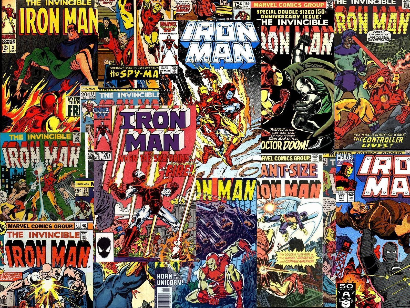 Iron Man Comic Book Cover Montage Wallpaper